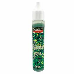 Konturówka brokatowa Glitter pen - Pentart - 30ml ciemny zielony/green