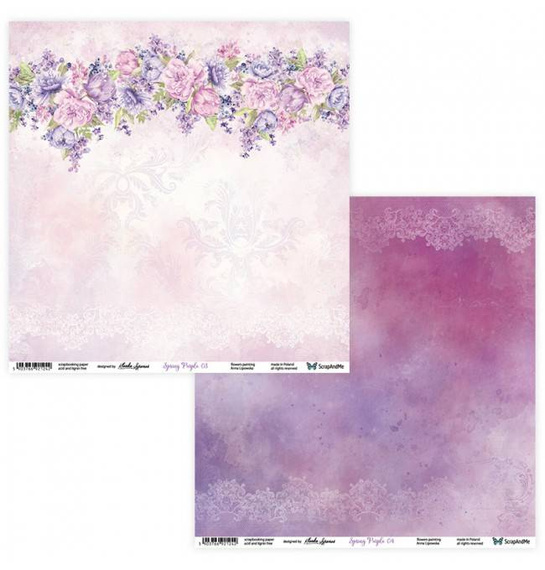 Zestaw papierów do scrapbookingu 30x30 - ScrapAndMe - Spring Purple