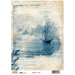 Papier ryżowy A4 - Scraplove - Morskie - Marine 1
