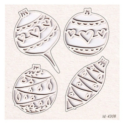 Tekturka bombki - Mon Merry cheri - baubles - Scrapiniec
