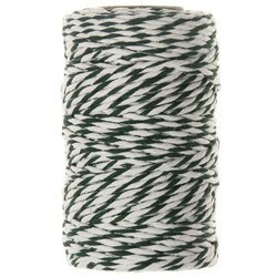 Sznurek bawełniany biało - zielony 2mm 50m