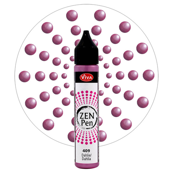 Farba z aplikatorem do robienia kropek Zen Pen - Viva Decor - Ciemny róż