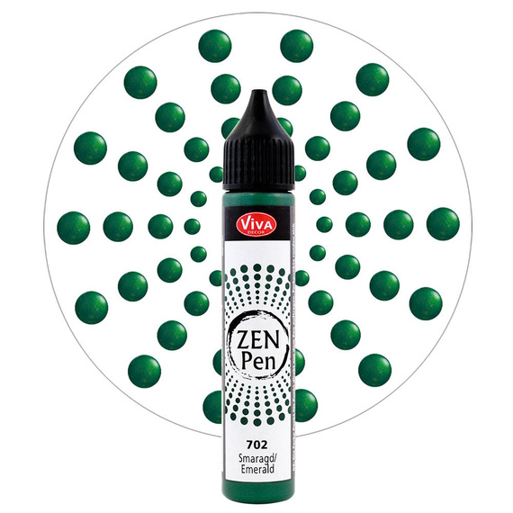 Farba z aplikatorem do robienia kropek Zen Pen - Viva Decor - Szmaragdowy