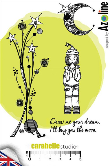 Stempel A6 - Carabelle Studio - Stars zinouk dziewczynka księżyc