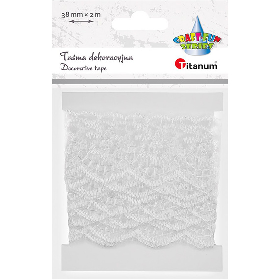 Koronka stylonowa biała 38mm x 2m