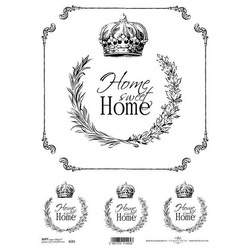 Papier decoupage SOFT ITD-S121 - A4 Home sweet home