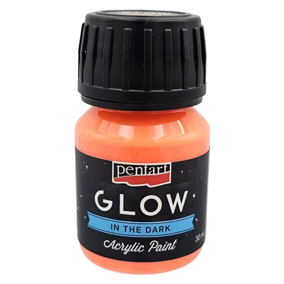 Farba akrylowa świecąca w ciemności Glow pomarańczowa 30 ml - Pentart