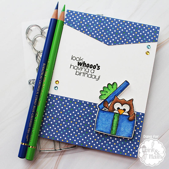Stempel - Pink & Main - What A Hoot - sowa, urodziny