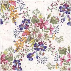 Serwetka 33x33cm - Delicate flowers with mini dots kwiatki kropki