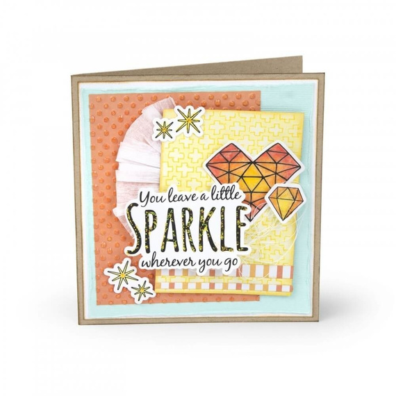 Wykrojnik + stempel Sizzix Framelits - Sparkle - diamentowe serce