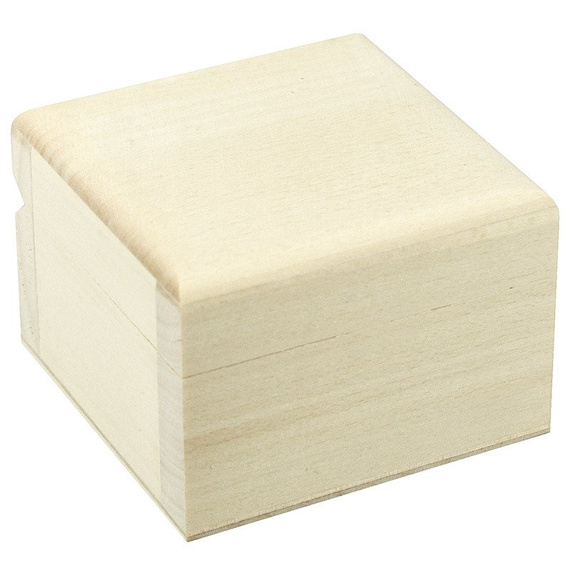 Pudełeczko drewniane z zaokrąglonym wieczkiem 6,5 x 6,5 cm