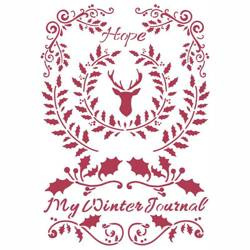 Szablon 21x29,7  - Stamperia - Winter Tales hope renifer ostrokrzew