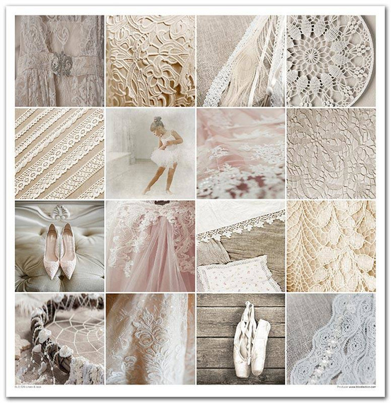 Zestaw papierów do scrapbookingu 30x30 - Linen & Lace