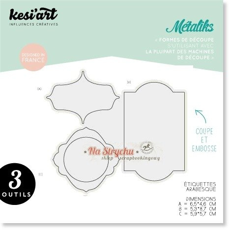 Wykrojnik Kesi'Art - Metaliks - Arabesque Labels OD-012 etykietki