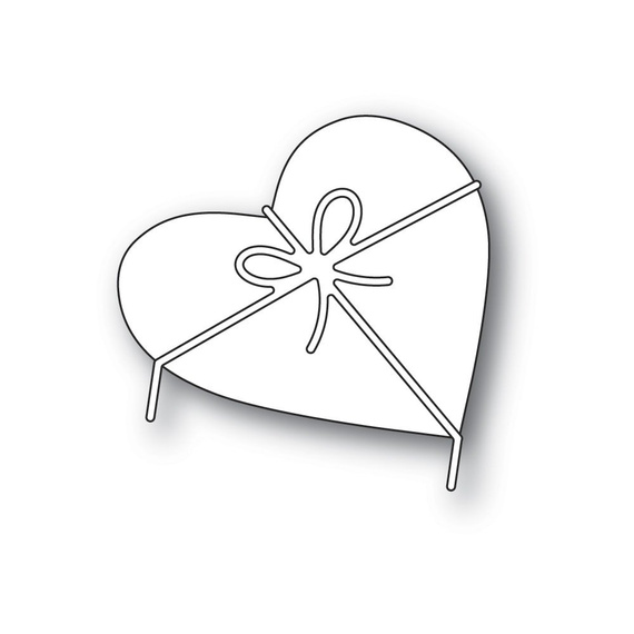 Wykrojnik - Poppystamps - Heart and Bow serce z kokardką