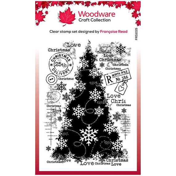 Stempel - Woodware - Snow Frosted Tree choinka