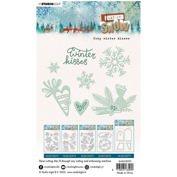 Wykrojnik - StudioLight - Snowy winter Kisses Let it Snow śnieżynki stroik