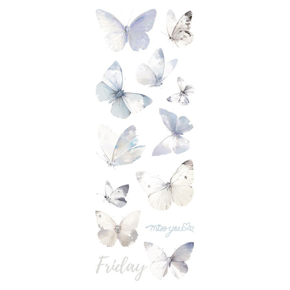 Naklejki foliowe - Biało-niebieskie motylki