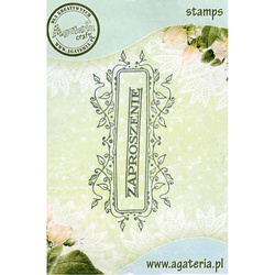 Stempel - Ramka "listki" podłużna ZAPROSZENIE - Agateria 7822935