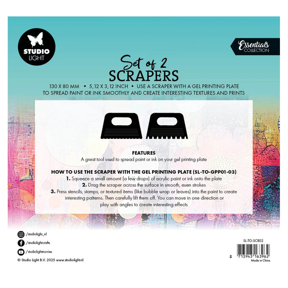 Skrobaki do żelowych płyt - zestaw 2 szt. - SL Scrapers nr 02 - Studio Light