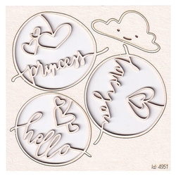 Tekturka - Clouded hearts - Princess - Scrapiniec