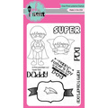 Stempel - Pink & Main - Super Dad - super tata
