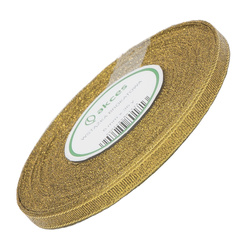 Tasiemka wstążka brokatowa 6 mm - 32m złota