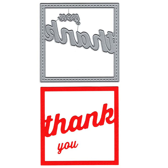 Wykrojnik - Memory Box - Stitched Thank You Square