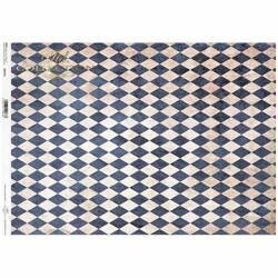 Papier ryżowy do decoupage A3 - tło w romby - R0374L - Itd Collection