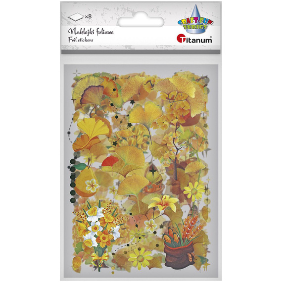 Naklejki foliowe - Żółte kwiaty i liście