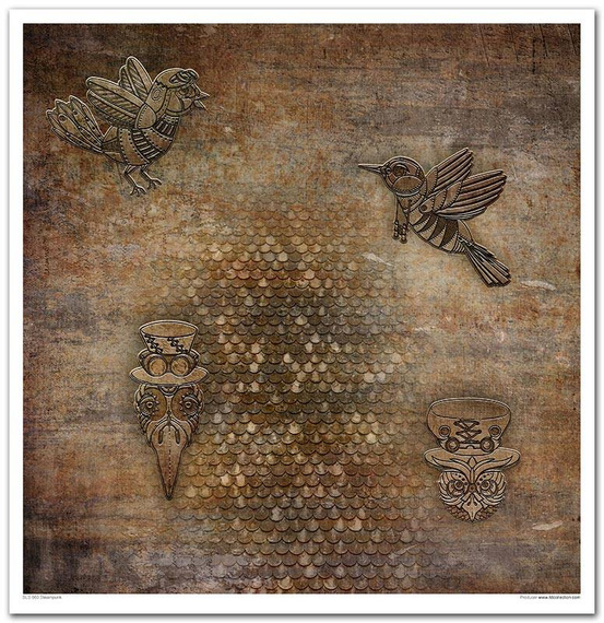 Zestaw papierów do scrapbookingu 30x30 - Steampunk