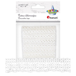 Koronka bawełniana biała 11mm x 3m