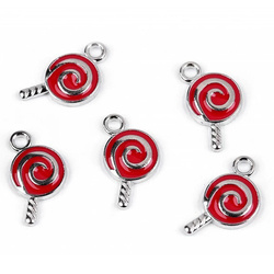 Zawieszka metalowa lizak - 5 szt