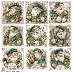 Naklejki papierowe - ScrapLove - Green Santa 1 - Zielony Mikołaj