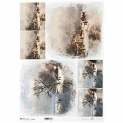 Papier ryżowy do decoupage A3 ITD-1106L widoczki, krajobraz