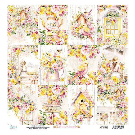 Papier do scrapbookingu 30x30 - Mintay - Blossom Serenity 06
