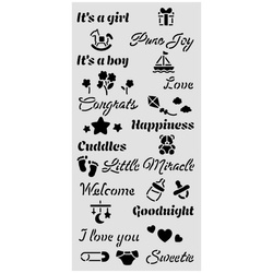 Szablon mix media 3D 12x25cm - Baby sentencje - Stamperia