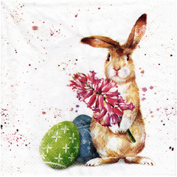 Serwetka do decoupage 33x33cm - Splashy Bunny zajączek wielkanocny
