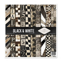Zestaw papierów do scrapbookingu 30x30 - Black & White geometryczne czarno-białe wzory - Itd Collection