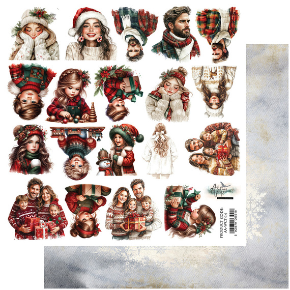 Papier do scrapbookingu 30x30 - Alchemy of Art - dodatki do samodzielnego wycięcia Wonderful Christmas Time, ludzie