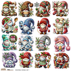 Naklejki papierowe - ScrapLove - Christmas Gnomes Set 1 - Świąteczne skrzaty 1