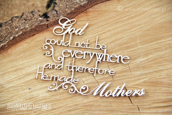 Tekturka - God made Mother - swirly version - Scrapiniec