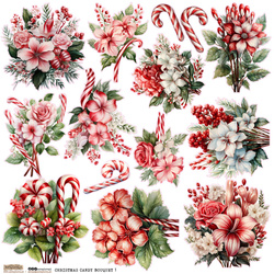 Naklejki papierowe - ScrapLove - Christmas Candy Bouquet 1 - Świąteczne cukierkowe bukiety