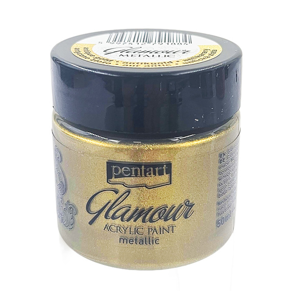 Farba akrylowa Glamour - Pentart - metaliczne antyczne złoto 50ml