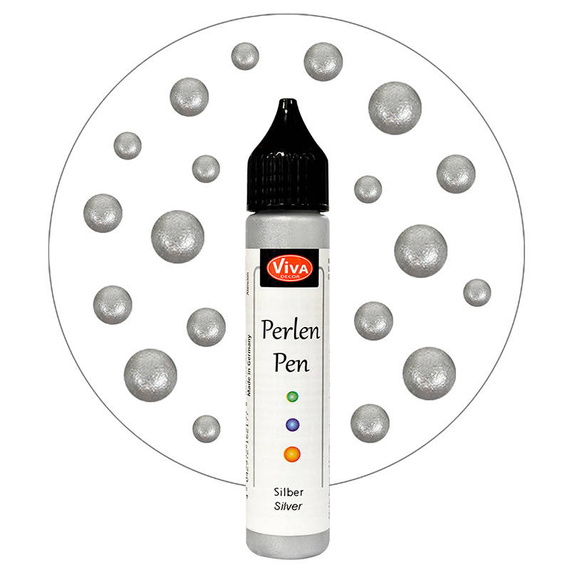Perlen Pen - Viva Decor - Silver 902 srebrne perełki w płynie