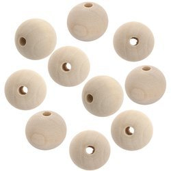 Kulki drewniane do korali, koralik 2cm - 10szt