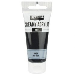 Farba akrylowa creamy acrylic matowa czarna/black matte 60ml - Pentart