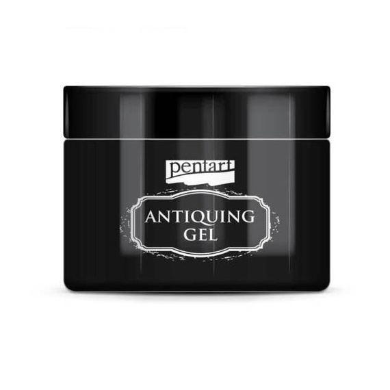 Żel postarzający - antiquing gel - Pentart - czarny / black 150ml
