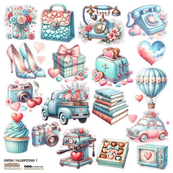 Naklejki - ScrapLove - Retro Valentines 1
