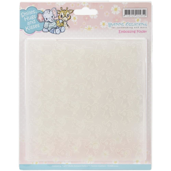 Folder do wytłaczania - Smiles, Hugs And Kisses - słoniki i bociany